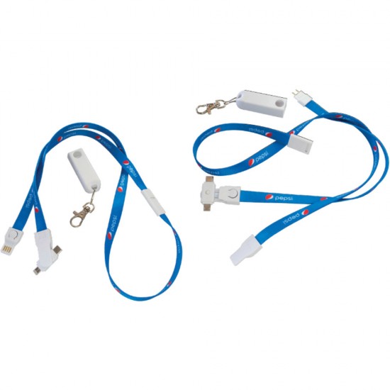 3 In 1 Polyester Lanyard Charging Cable